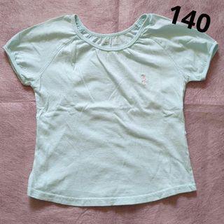 半袖　Tシャツ　ミントブルー　140　女の子(Tシャツ/カットソー)