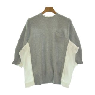 sacai - sacai サカイ ニット・セーター 1(S位) グレーx白 【古着】【中古】