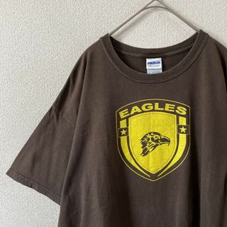 O3 GILDAN 海外古着tシャツ 半袖　ホンジュラス製　XLメンズ 茶系(Tシャツ/カットソー(半袖/袖なし))