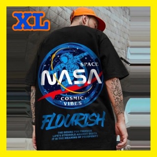 【大人気】NASA　ブラックTシャツ　ストリート　ゆったり 韓国ファッション (Tシャツ/カットソー(半袖/袖なし))
