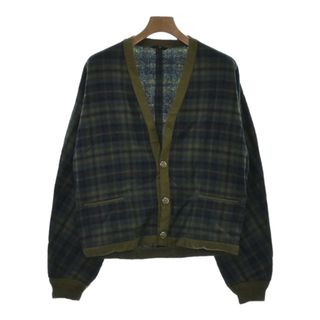 ペンドルトン(PENDLETON)のPENDLETON ペンドルトン カーディガン M カーキx紺x黒(チェック) 【古着】【中古】(カーディガン)