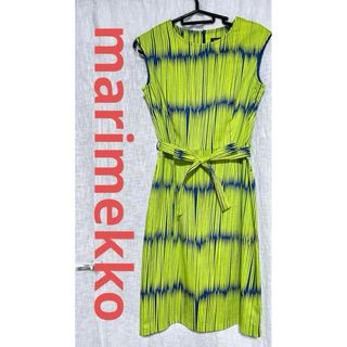 マリメッコ(marimekko)の美品　marimekko 膝丈ノースリーブワンピース　36(ひざ丈ワンピース)