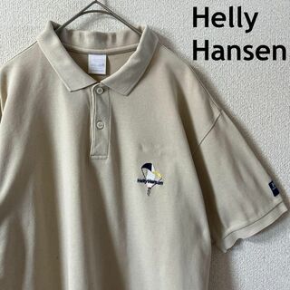 ヘリーハンセン(HELLY HANSEN)のV3ヘリーハンセン　ポロシャツ　半袖　鹿子　ヴィンテージ　Ｌメンズ ベージュ(ポロシャツ)