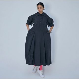 ENFOLD - enfold SQUARE-SLEEVES DRESS エンフォルド