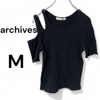 アルシーヴ(archives)のarchives アルシーヴ レディース 黒 オフショル トップス 半袖m(Tシャツ(半袖/袖なし))