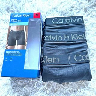 カルバンクライン(Calvin Klein)のMサイズ　3枚　カルバンクライン　ボクサーパンツ　メッシュタイプ　黒(ボクサーパンツ)