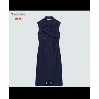 ユニクロ(UNIQLO)のユニクロ　リネンブレンドラペルワンピース(ロングワンピース/マキシワンピース)