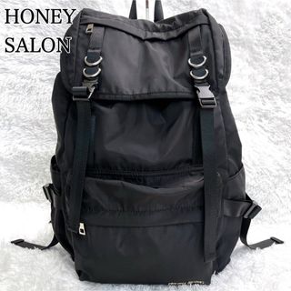 ハニーサロン(Honey Salon)の新品✨️HONEY SALON ロングベルトビッグリュック 黒 ナイロン 大容量(リュック/バックパック)