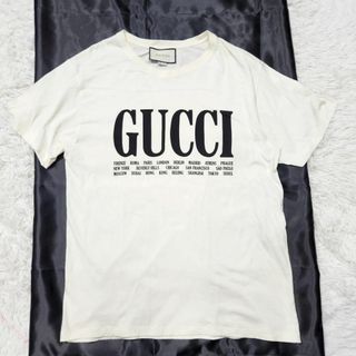 Gucci - 【現行タグ デカロゴ】グッチ Tシャツ メンズ L アイボリー ワールドツアー