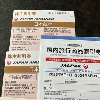 ジャル(ニホンコウクウ)(JAL(日本航空))の日本航空株主割引券2枚(その他)