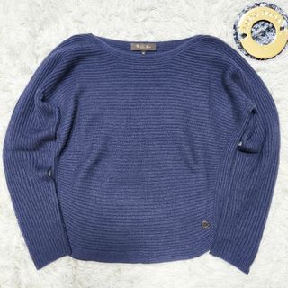 ロロピアーナ(LORO PIANA)の【サークルロゴ】ロロピアーナ ニット レディース 38M カシミヤ+シルク 紺色(ニット/セーター)