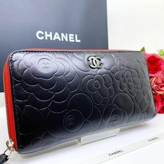 シャネル(CHANEL)の✨極美品✨シャネル CHANEL カメリア ラムスキン ラウンド 長財布(財布)