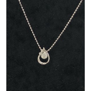 美品  WISP ネックレス K10WG ダイヤ 0.10ct　 レディース(ネックレス)