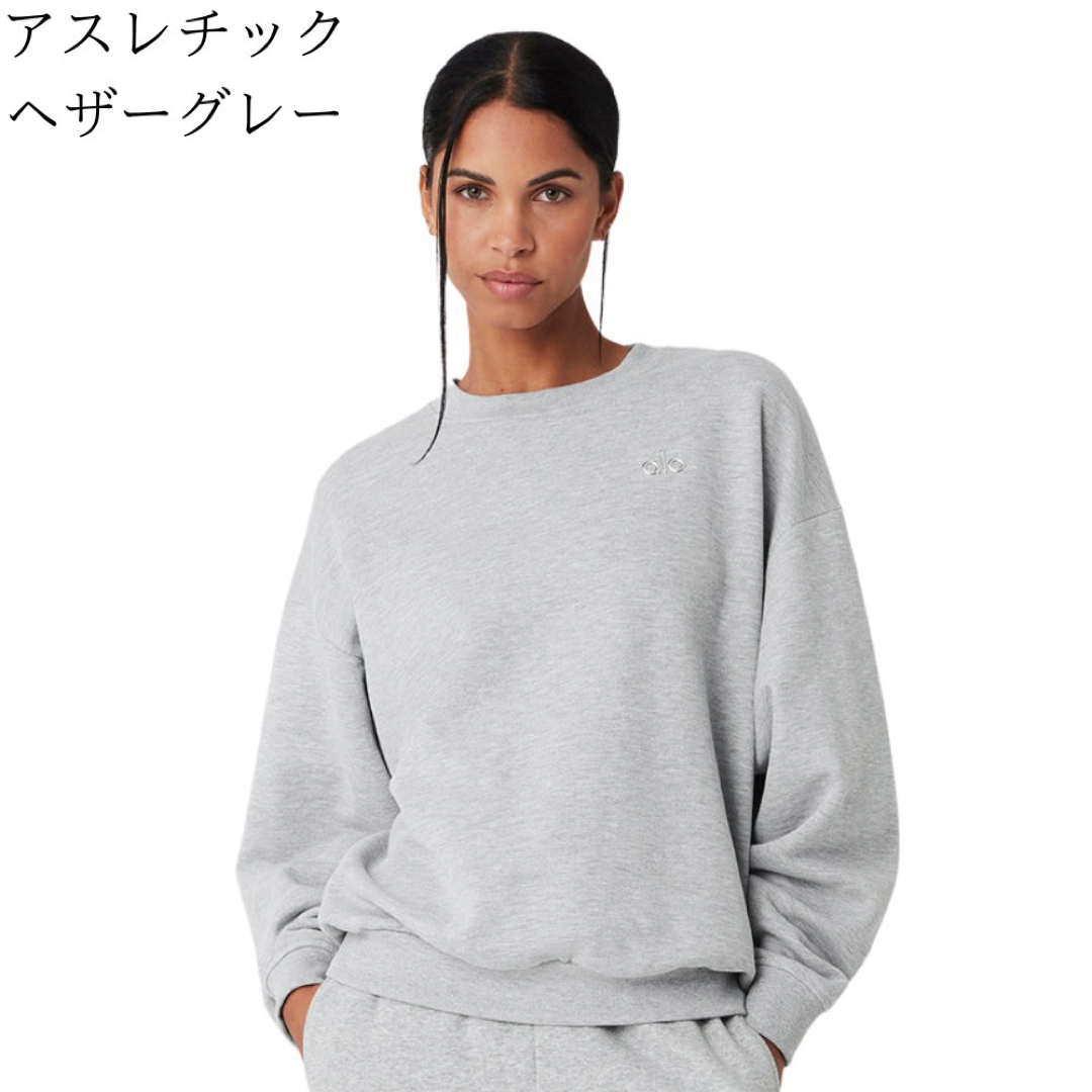 ARROW - ALO Yoga ACCOLADE クルーネック プルオーバー グレーの ARROW - ALO Yoga ACCOLADE クルーネック プルオーバー グレーの
