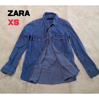 ザラ(ZARA)のZARA ザラ デニムシャツ トップス 長袖 スナップボタン デニム(シャツ/ブラウス(長袖/七分))