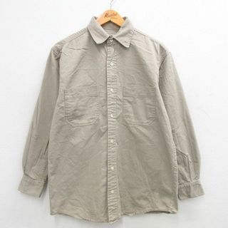 バナナリパブリック(Banana Republic)のM★古着 バナナリパブリック BANANA REPUBLIC 長袖 ブランド シャツ メンズ 90年代 90s コットン ベージュ カーキ 24jun05 中古 トップス(シャツ)