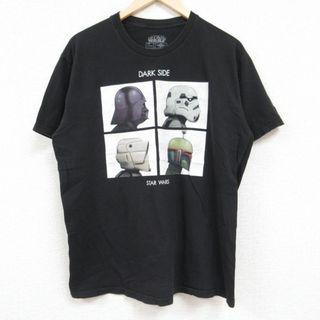 L★古着 半袖 Tシャツ メンズ スターウォーズ STAR WARS ダースベイダー コットン クルーネック 黒 ブラック 24jun05 中古(Tシャツ/カットソー(半袖/袖なし))