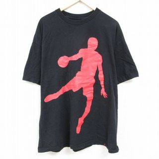 XL★古着 半袖 Tシャツ メンズ FLIGHT CLUB 大きいサイズ クルーネック 黒 ブラック 24jun05 中古(Tシャツ/カットソー(半袖/袖なし))