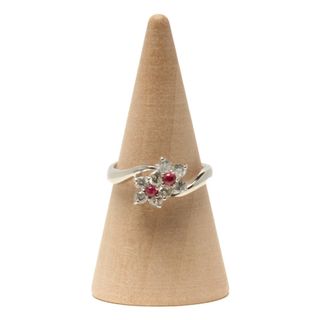 美品   リング 指輪 Pt900 ルビー ダイヤ0.38ct レディース 9号(リング(指輪))