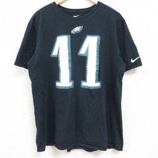 フィラ(FILA)のXL★古着 ナイキ NIKE 半袖 ブランド Tシャツ メンズ NFL フィラデルフィアイーグルス カーソンウェンツ クルーネック 濃紺 ネイビー アメフト スーパーボウル 24jun05 中古(Tシャツ/カットソー(半袖/袖なし))