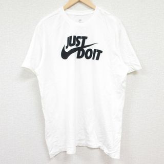 ナイキ(NIKE)のXL★古着 ナイキ NIKE 半袖 ブランド Tシャツ メンズ ビッグロゴ JUST DO IT クルーネック 白 ホワイト 24jun05 中古(Tシャツ/カットソー(半袖/袖なし))