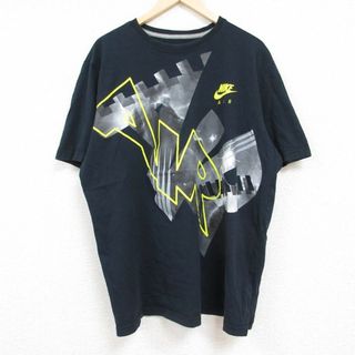 ナイキ(NIKE)のXL★古着 ナイキ NIKE 半袖 ブランド Tシャツ メンズ AIR 大きいサイズ コットン クルーネック 黒 ブラック 24jun05 中古(Tシャツ/カットソー(半袖/袖なし))