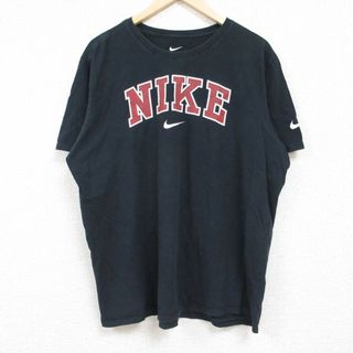 ナイキ(NIKE)のXL★古着 ナイキ NIKE 半袖 ブランド Tシャツ メンズ ビッグロゴ クルーネック 黒 ブラック 24jun05 中古(Tシャツ/カットソー(半袖/袖なし))