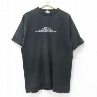 XL★古着 アンブロ 半袖 ビンテージ Tシャツ メンズ 90年代 90s ビッグロゴ クルーネック 黒 ブラック 24jun05 中古(Tシャツ/カットソー(半袖/袖なし))