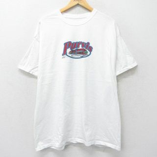 ヘインズ(Hanes)のXL★古着 ヘインズ Hanes 半袖 ビンテージ Tシャツ メンズ 00年代 00s Purvis 大きいサイズ クルーネック 白 ホワイト 24jun05 中古(Tシャツ/カットソー(半袖/袖なし))