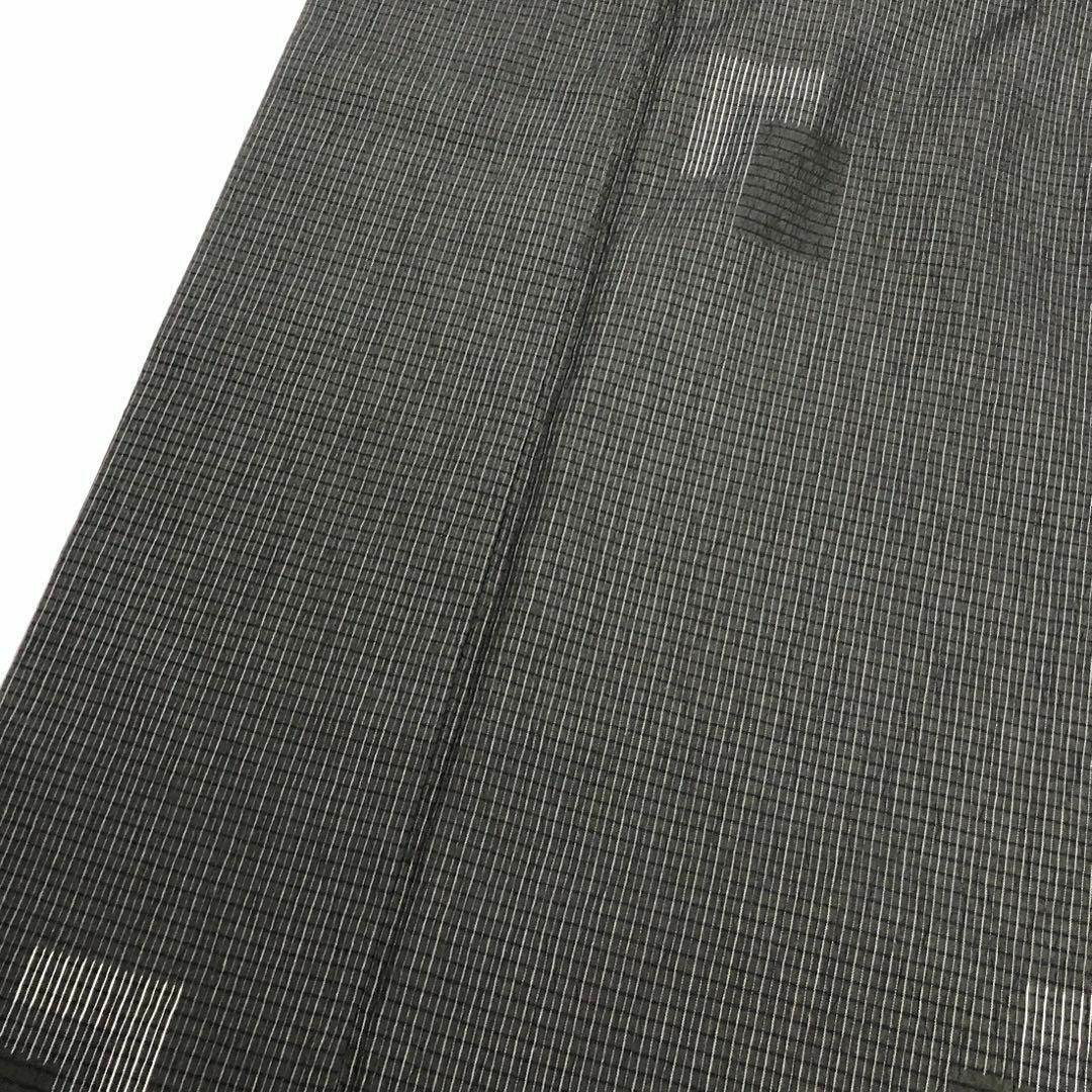 お召 モダンな四角模様 モノトーン 黒色 K-3022 お召 モダンな四角模様 モノトーン 黒色 K-3022