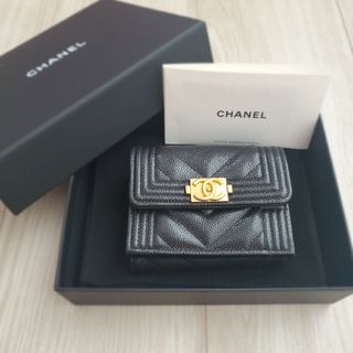 シャネル(CHANEL)のCHANEL ボーイシャネル スモール フラップウォレット キャビアスキン 財布(財布)