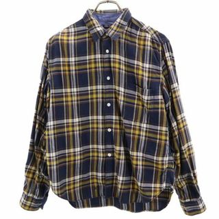 コムデギャルソンオム(COMME des GARCONS HOMME)のコムデギャルソンオム 2010年 日本製 チェック柄 長袖 ネルシャツ S ネイビー×イエロー×ブラウン COMME des GARCONS HOMME メンズ(シャツ)