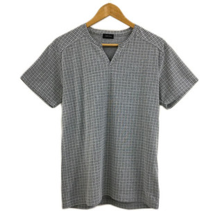 ジョセフオム Tシャツ カットソー チェック 半袖 46 グレー 白(Tシャツ/カットソー(半袖/袖なし))