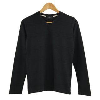 AZUL by moussy - アズールバイマウジー Tシャツ カットソー Vネック ボーダー 長袖 S 黒