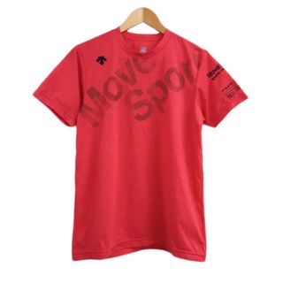 デサント(DESCENTE)のデサント Tシャツ カットソー プルオーバー ロゴ プリント 半袖 M 赤 茶(Tシャツ/カットソー(半袖/袖なし))