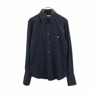 ヴィヴィアンウエストウッドマン 長袖 ボタンダウンシャツ 46 ブラック Vivienne WestwoodMAN 日本製 メンズ(シャツ)