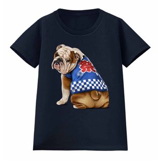 イングリッシュブルドッグ 犬 いぬ 法被 夏祭り 花火 半袖 Tシャツ メンズ(シャツ)