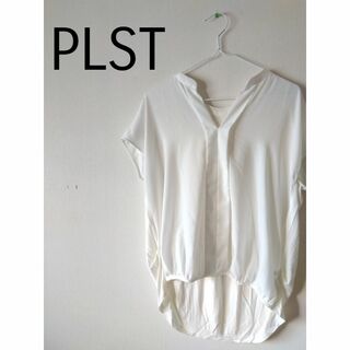 プラステ(PLST)のPLST プラステ 白 カットソー サイズ M フレンチスリーブ(シャツ/ブラウス(半袖/袖なし))