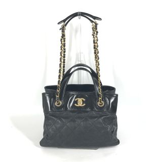 CHANEL - シャネル CHANEL CC ココマーク マトラッセ ショルダーバッグ ハンドバッグ チェーン 2WAY トートバッグ レザー ブラック