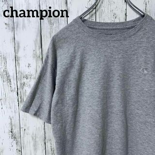 チャンピオン(Champion)のchampion チャンピオン USA古着 ロゴ刺繍Tシャツ L グレー メンズ(Tシャツ/カットソー(半袖/袖なし))