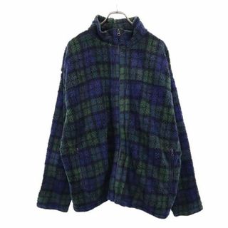 GAP - ギャップ 90s オールド チェック柄 ボア フリースジャケット XL ネイビー系 GAP メンズ