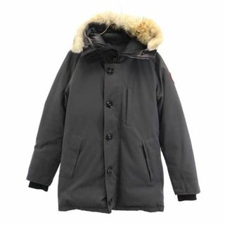 カナダグース(CANADA GOOSE)のカナダグース ダウンジャケット S グレー系 CANADA GOOSE ロゴ フード メンズ(ダウンジャケット)