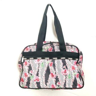 レスポートサック(LeSportsac)のLESPORTSAC(レスポートサック) ボストンバッグ - 黒×ピンク×マルチ 花柄/ドット柄/本体ロックあり レスポナイロン(ボストンバッグ)