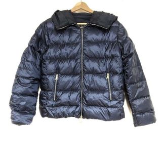 モンクレール(MONCLER)のMONCLER(モンクレール) ダウンジャケット サイズ0 XS レディース CAEN ダークネイビー×黒 長袖/リバーシブル/冬(ダウンジャケット)