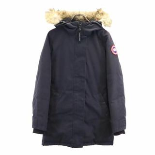 カナダグース(CANADA GOOSE)のカナダグース カナダ製 ダウンジャケット S ネイビー CANADA GOOSE ファーフード レディース(ダウンジャケット)