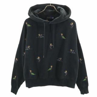 ポロラルフローレン(POLO RALPH LAUREN)のポロラルフローレン ポロベアー 長袖 スウェットパーカー S 黒 POLO RALPH LAUREN 裏起毛 メンズ(パーカー)