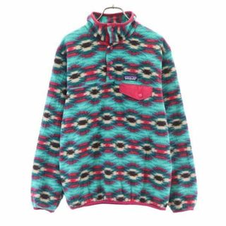 パタゴニア(patagonia)のパタゴニア 総柄 フリースジャケット S グリーン系 patagonia スナップT プルオーバー レディース(その他)