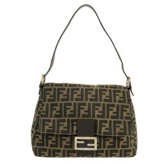 フェンディ(FENDI)のFENDI(フェンディ) ショルダーバッグ マンマバケット,ズッカ柄 ブラウン×ダークブラウン ジャガード×レザー(ショルダーバッグ)