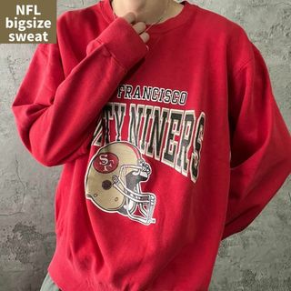 US古着 90s NFL 49ERS スウェット アメフト ゆるダボ レッド(スウェット)