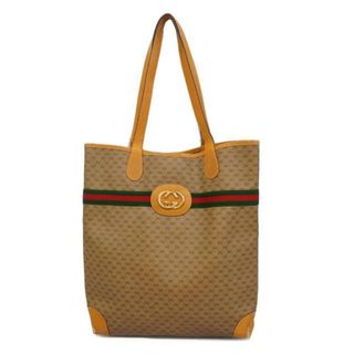 グッチ(Gucci)の【4ma0417】グッチ トートバッグ/シェリーライン/マイクロGG/002 904 0131/PVC/レザー/ブラウン/ゴールド金具 【中古】 レディース(トートバッグ)